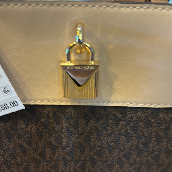 Michael Kors ❤️ Gramercy Large Satchel Handbag - Brown/soft pink/fawn NWT - Picture 4 of 12